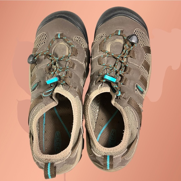 KEEN Waterproof Sport Shoe Women’s Size 9.5 Leather Brown/Turquoise #5133 - Picture 11 of 11